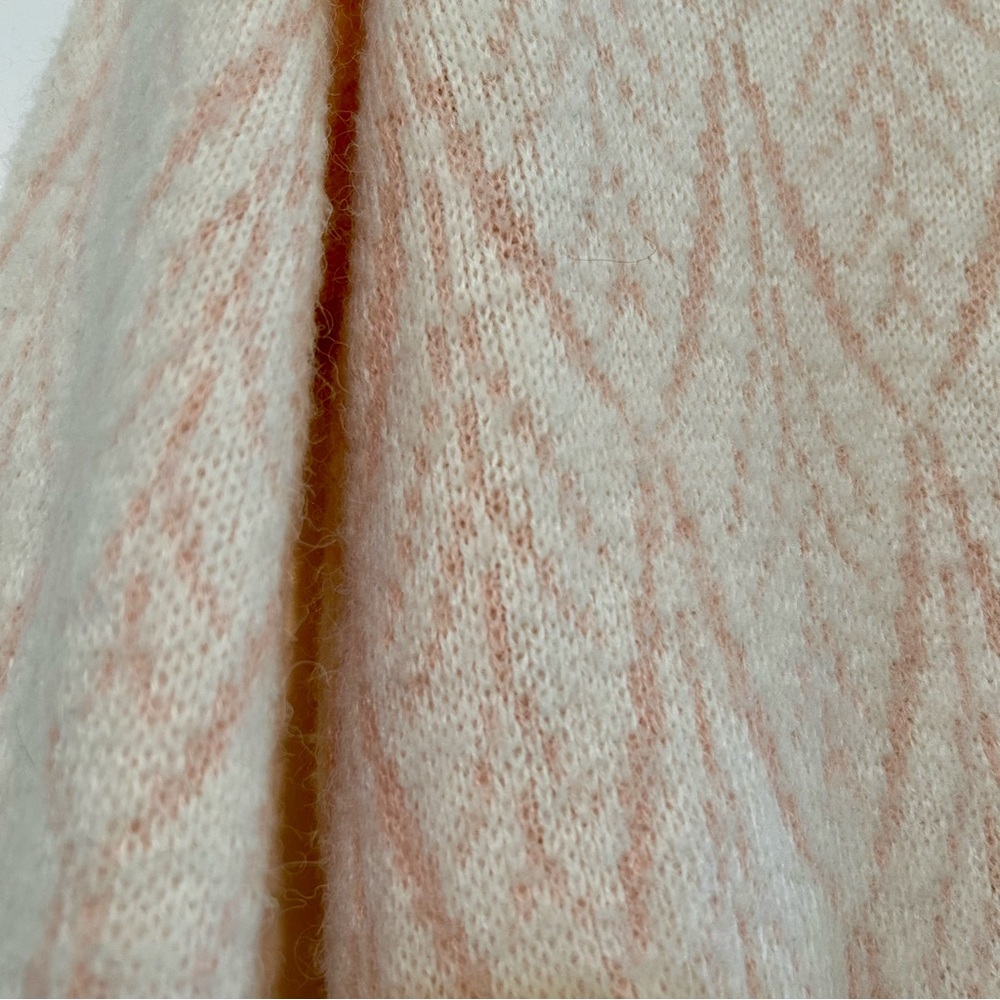 Vareuse Tokyo Angora Wool Blend Button Front Cardigan Sweater Ivory Pink Size M - Picture 5 of 10